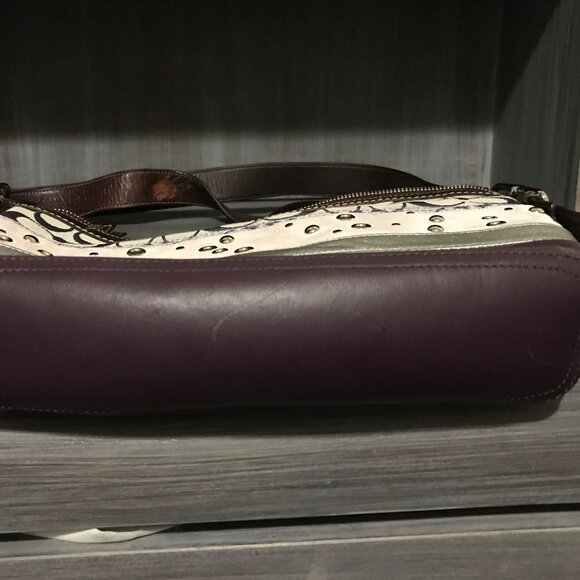 Coach Ladies Leather And Suede Crossbody/Shoulder Bag With Grommets - Picture 3 of 10